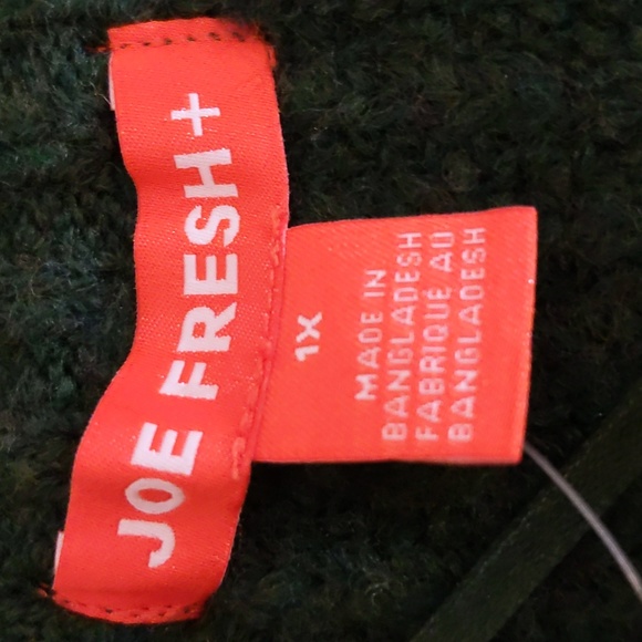 Joe Fresh| NWT Green Midi Knit Sweater Dress With Pattern Acrylic Blend - Picture 9 of 13